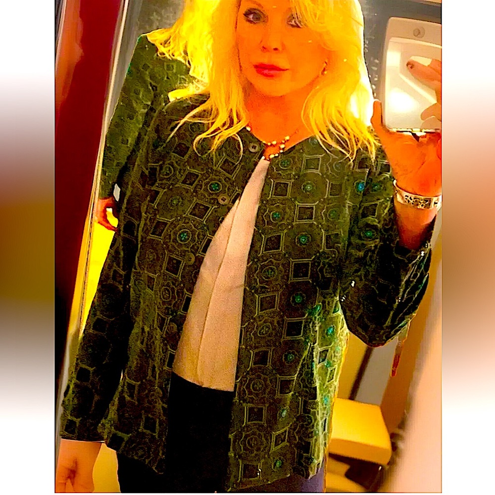 Notationsvtg Collarless Blazer Shirt-Jacket Euc - image 4